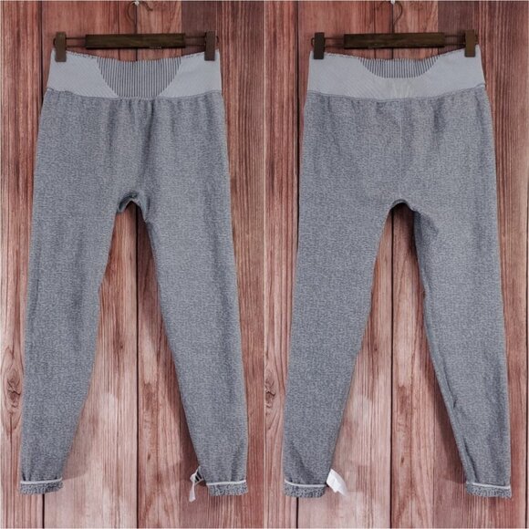 *FLAW* Gymshark Womens Size XL Marl Seamless Leggings Gray - Picture 2 of 15